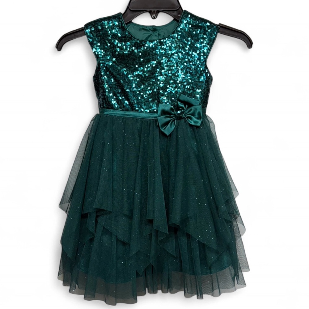Jona Michelle Green Tulle Sequin Dress